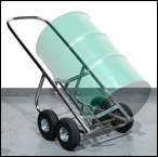 Stainless Steel Drum Truck with inflated tires for rough terrain