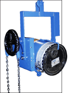 Custom below-hook 5-gallon pail carrier with pull chain controlled tilt