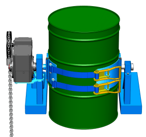 Ratchet Straps Secure Drum in Model 285A-GR 2000 Lb. Forklift Drum Handler