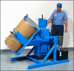 Control mast at back of Tilt-To-Load Drum Tumbler