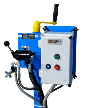 Controls on model 310-3-230 Tilt-To-Load Drum Tumbler