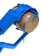 Drum dumper shown with Optional Diameter Adaptor for smaller drum