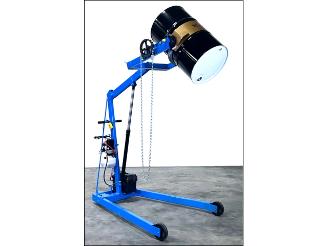 Hydra-Lift Karrier drum battery power drum lift, but pull chain manual drum tilt control