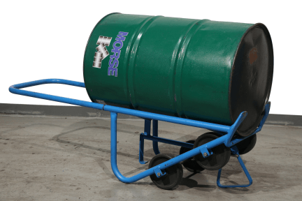 Position drum horizontally with Morse model 160 drum truck