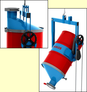 Asymmetric Drum Cone with slide gate valve - Morse model # 5-SG-90-23