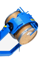 Drum dumper shown with Optional Diameter Adaptor for smaller drum