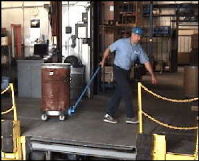Moving drums is safer with the Clamp+Go Dolly Handle