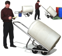 Carretilla de tambor de 4 ruedas de acero inoxidable