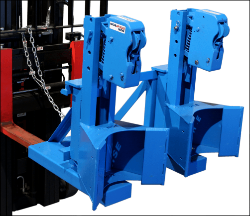 MORSpeed forklift attachment to handle 1 or 2 drums at a time