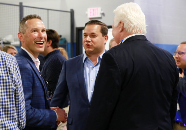 Morse open house - Nathan Andrews greets key partners