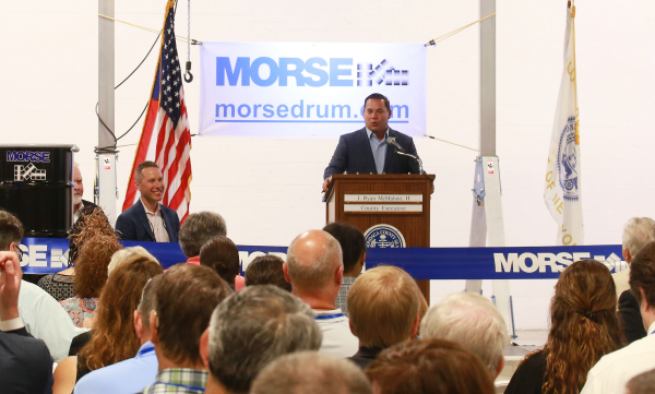 Morse open house - Ryan McMahon addresses audience