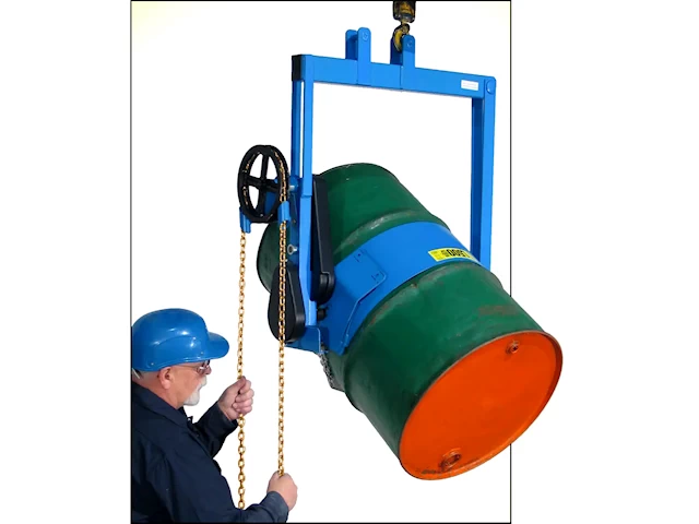 Below-Hook Drum Karrier with Spark Resistant Parts to lift and pour drum