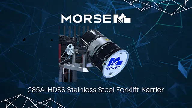 28A-HDSS Stainless Forklift Drum Handler video image