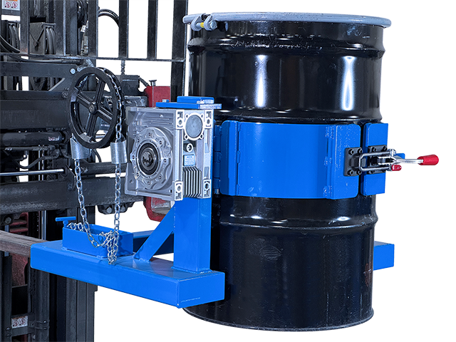 Secure upright drum with toggle clamp