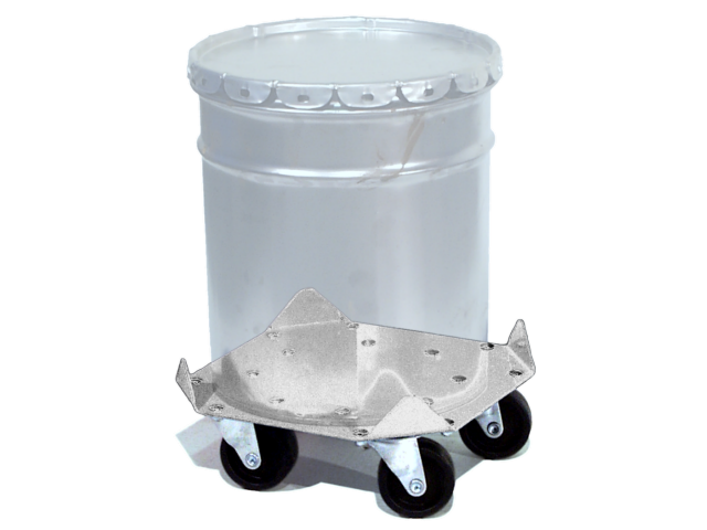 Stainless Steel Square Pail Dolly - PailPRO Model 34-5SS shown for 5-gallon (20 liter) pail