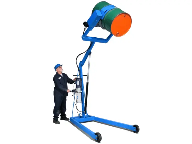 Model 400A-96-110 shown - Hydra-Lift drum carrier with Electric Power Drum Lift and Tilt Control