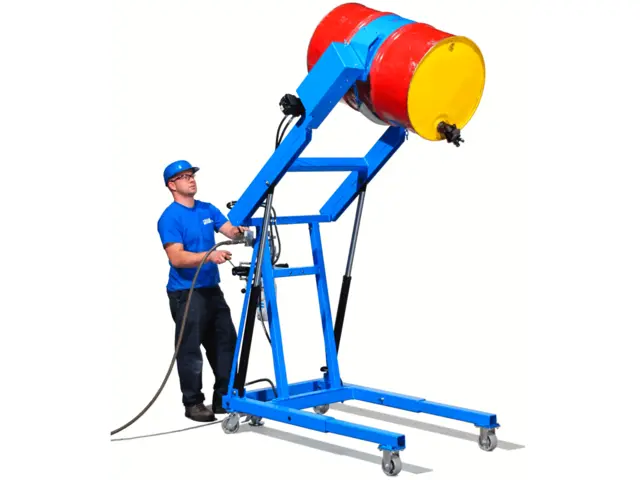 Heavy-Duty Hydra-Lift Karrier with air power drum lift and tilt to lift and pour a 1200 Lb. (545 kg) drum - Model 410-114 shown