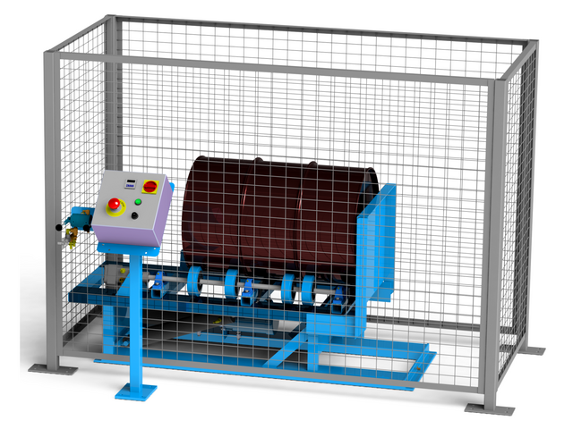 Drum Roller shown with Enclosure and Safety Interlock