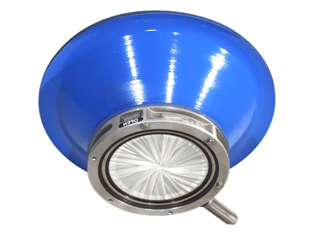 45 Degree Drum Cone with Valve Flange - Model 5-VF-45-17 shown with Iris Valve (sold separately)