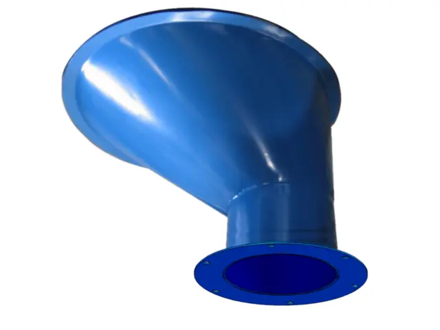 Asymmetric Drum Cone with Valve Flange - Model 5-VF-90-23 shown