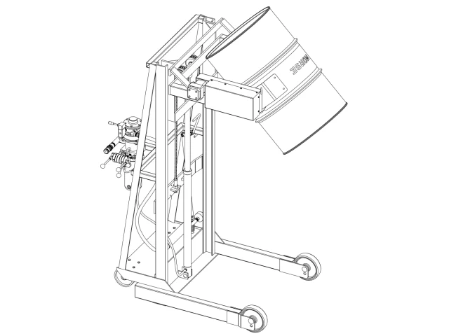 Model 510-114 Vertical-Lift Drum Pourer with AIR Power Lift and Tilt Controls