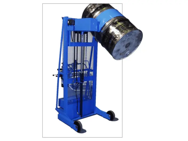 Custom Vertical-Lift Drum Pourer with counterweight and extended reach - Model 510S-XR-114 shown