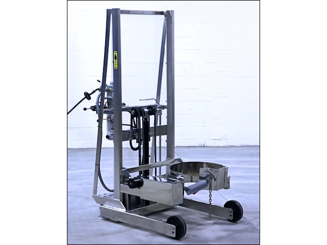 Stainless Steel Vertical-Lift Drum Pourer with Air Power Lift and Tilt Control - Model 510SS-114