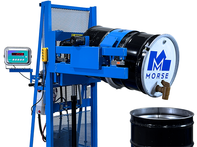 Weigh drum while pouring to dispense amount required