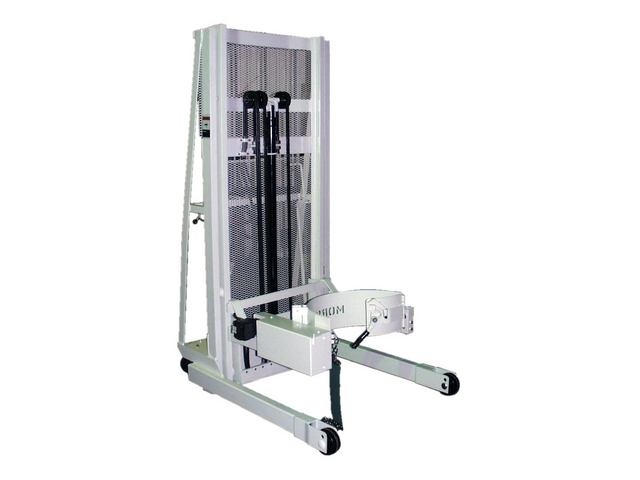 Custom Vertical-Lift Drum Pourer with FDA compliant powder coat finish