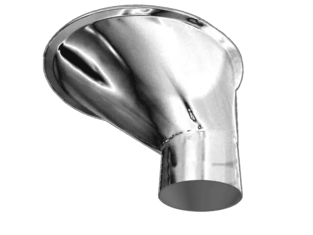 Stainless Steel Asymmetric Degree Drum Cone - Model 5SS-90-23 shown