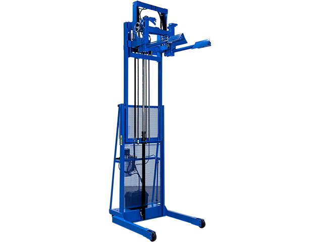 MORStak Drum Racker raised to maximum drum racking height