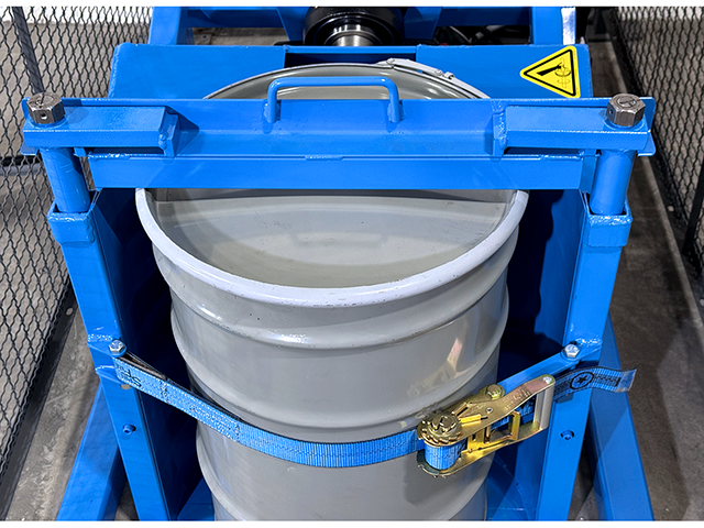 Hold Down Bar Secured on Drum