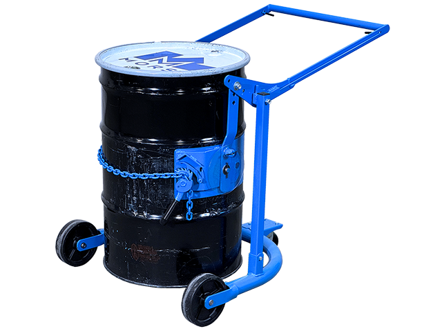 Lock drum upright for transporting