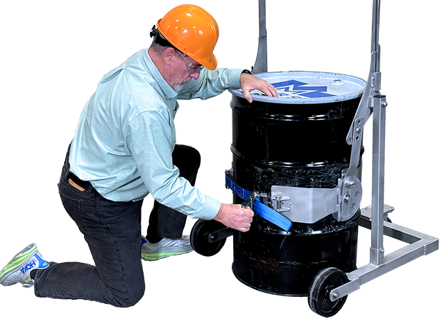 Secure drum with web strap and ratchet