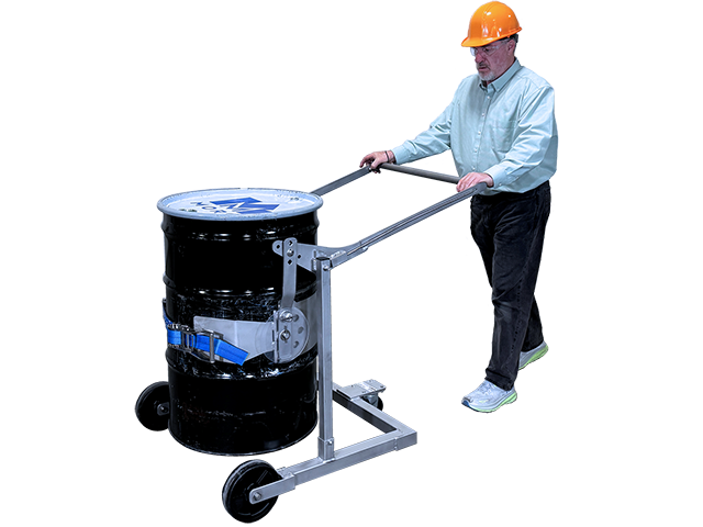 Lock drum upright to transport