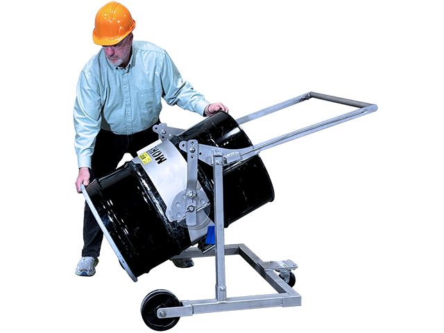 Fass zum Kippen mit der Hand anfassen