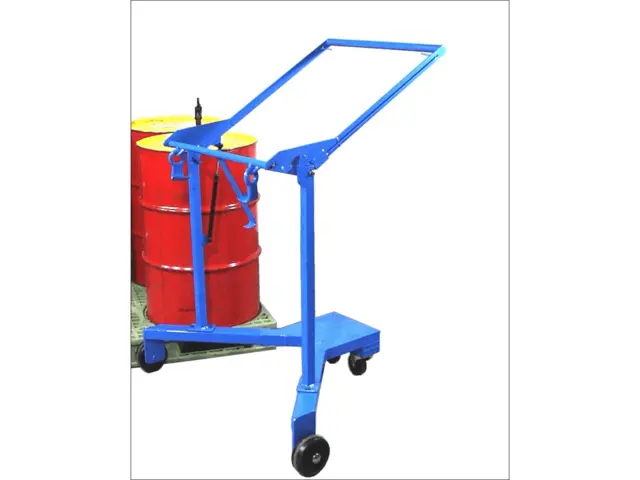 Drum Spotter to palletize a rimmed 55-gallon steel, plastic or fiber drum