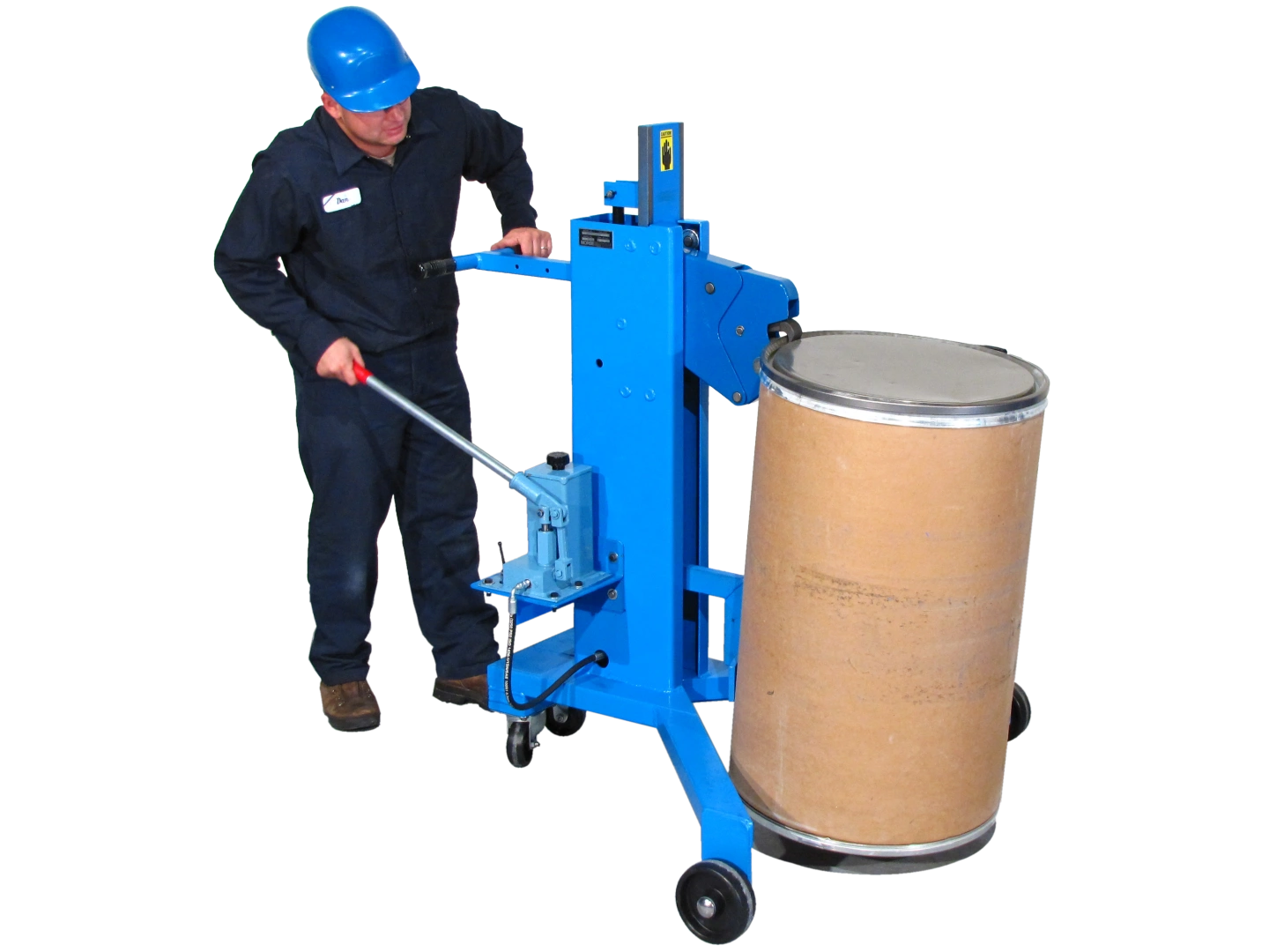 Lift, move and palletize a RIMMED fiber, plastic or steel drum - Model 82H