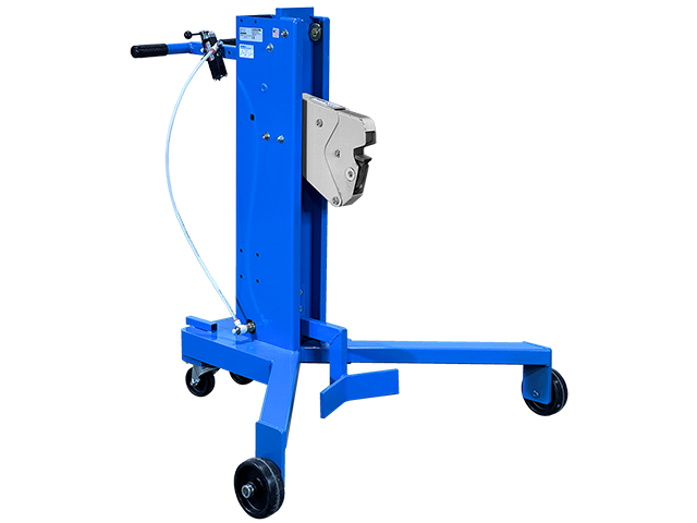 Drum mover and palletizer with spark resistant parts and AIR power drum lift