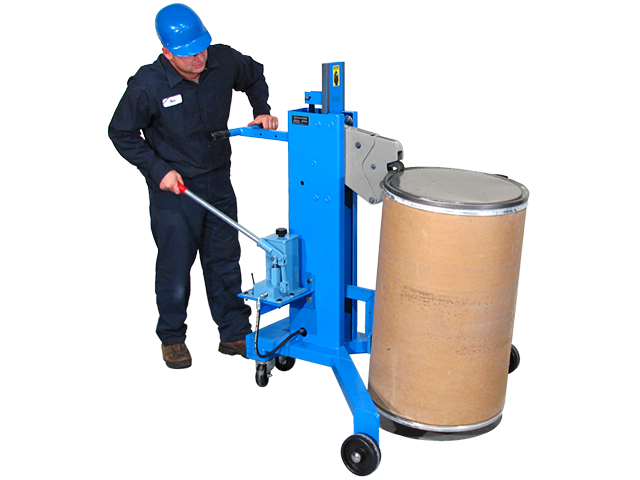 Lift, move and palletize a fiber drum with lid on and secure