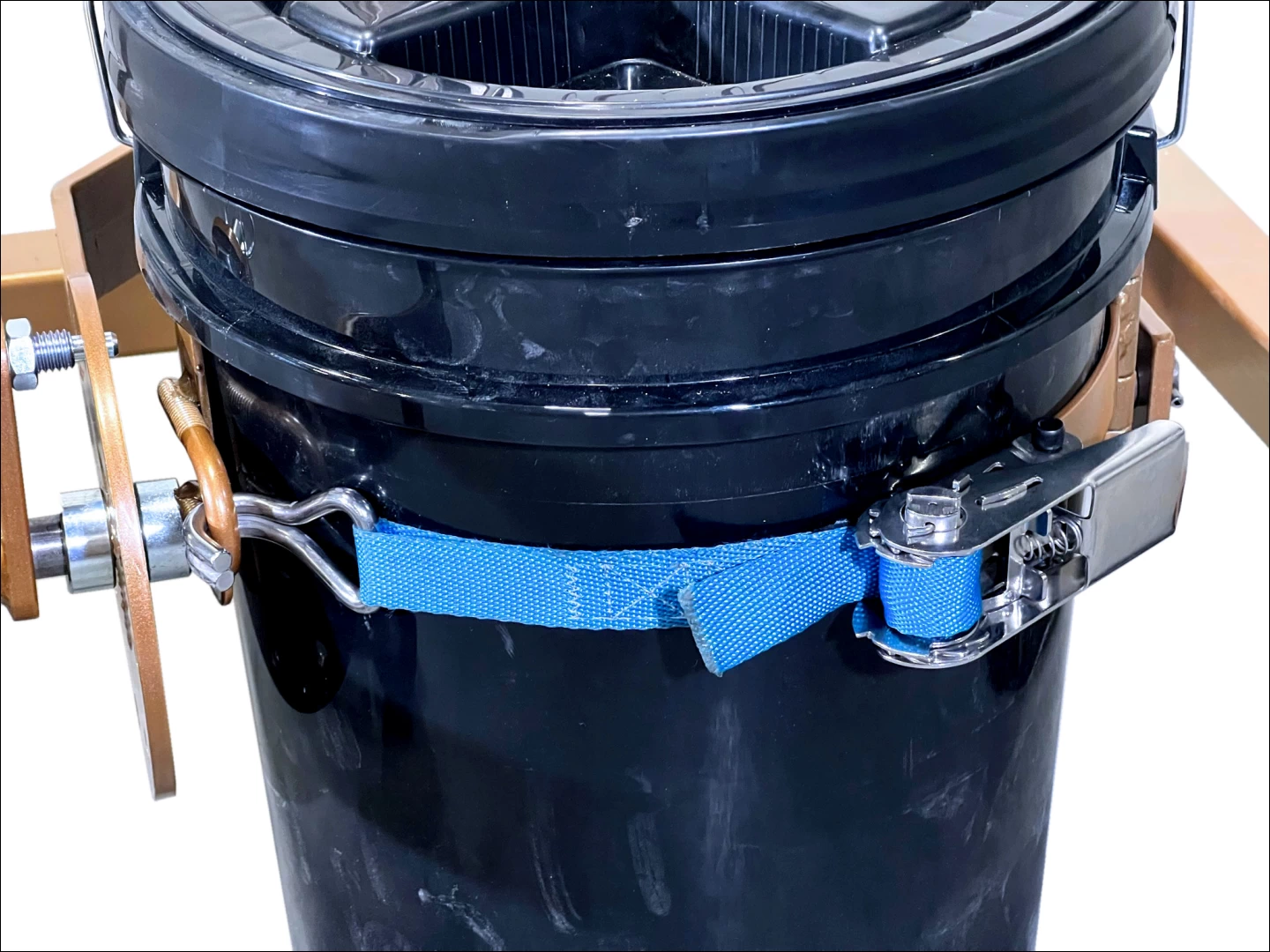 Web Strap and Ratchet to secure pail