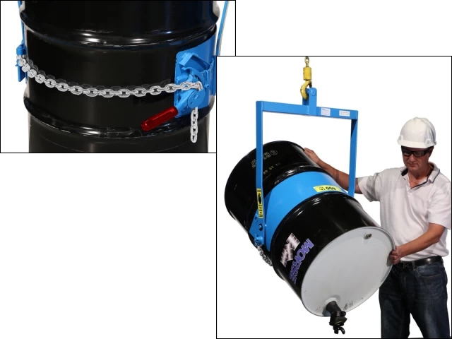 Model 85AM Below-Hook Drum Carrier with Spark Resistant Parts to pour a drum with your crane