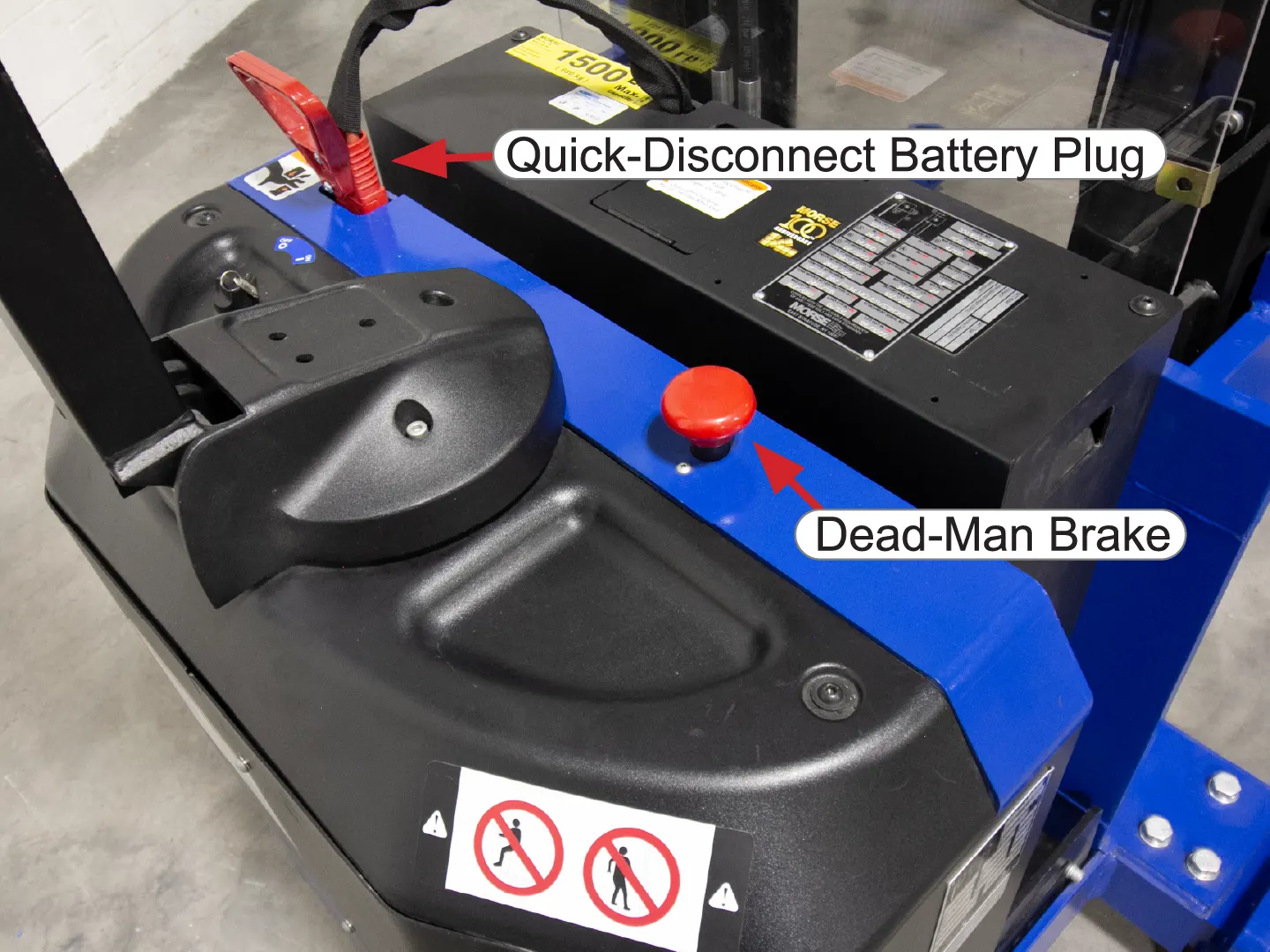 Lift and Tilt Control Levers of Morse Power-Propelled Drum Pourer