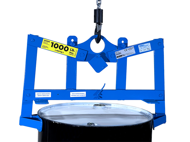 Lift a closed head steel 55-gallon (210 liter) drum
