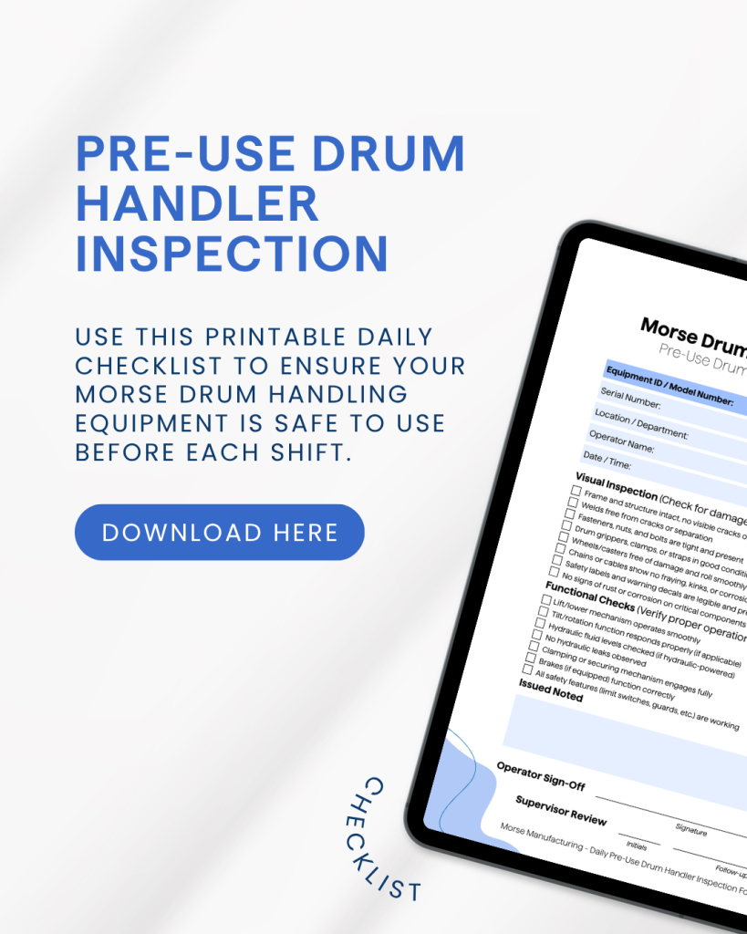 Pre-Use Drum Handler Inspection Form | Morse Manufacturing